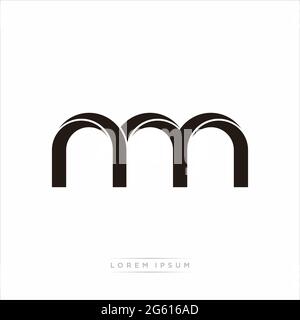Initial Letter Split Lowercase Modern Monogram linked outline rounded logo isolated on white background Stock Vector