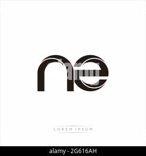 Initial Letter Split Lowercase Modern Monogram linked outline rounded logo isolated on white background Stock Vector