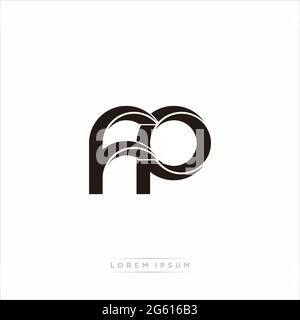 Initial Letter Split Lowercase Modern Monogram linked outline rounded logo isolated on white background Stock Vector