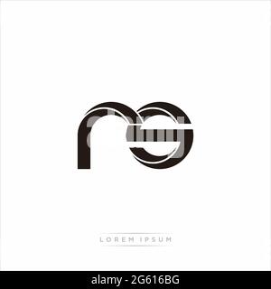 Initial Letter Split Lowercase Modern Monogram linked outline rounded logo isolated on white background Stock Vector
