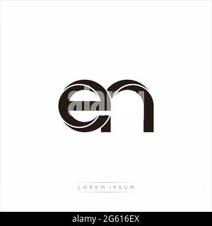 Initial Letter Split Lowercase Modern Monogram linked outline rounded logo isolated on white background Stock Vector