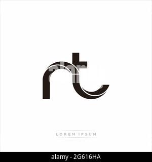 Initial Letter Split Lowercase Modern Monogram linked outline rounded logo isolated on white background Stock Vector