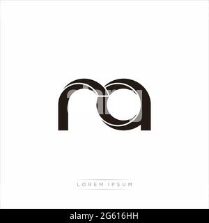 Initial Letter Split Lowercase Modern Monogram linked outline rounded logo isolated on white background Stock Vector