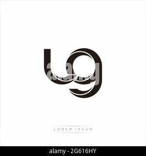 Initial Letter Split Lowercase Modern Monogram linked outline rounded logo isolated on white background Stock Vector