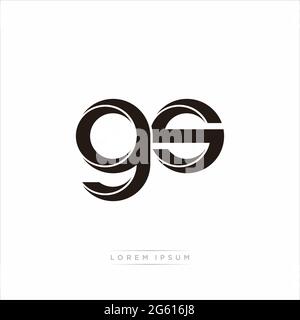 Initial Letter Split Lowercase Modern Monogram linked outline rounded logo isolated on white background Stock Vector