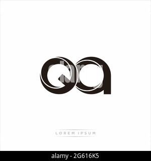 Initial Letter Split Lowercase Modern Monogram linked outline rounded logo isolated on white background Stock Vector