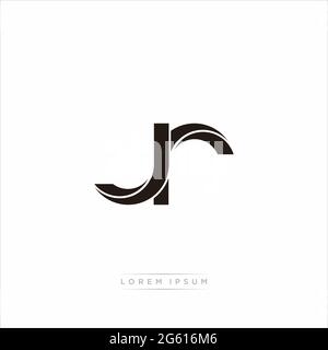 Initial Letter Split Lowercase Modern Monogram linked outline rounded logo isolated on white background Stock Vector