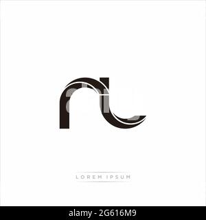 LR L R Letter Logo Design with Swoosh and Black Lines. Modern Creative ...