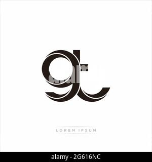 Initial Letter Split Lowercase Modern Monogram linked outline rounded logo isolated on white background Stock Vector