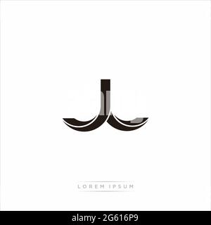 Initial Letter Split Lowercase Modern Monogram linked outline rounded logo isolated on white background Stock Vector