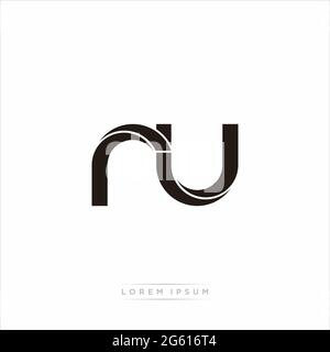 RU Logo monogram with slice rounded modern design template isolated on ...