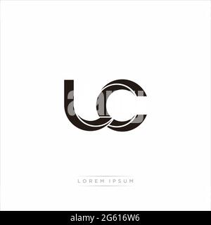 Initial Letter Split Lowercase Modern Monogram linked outline rounded logo isolated on white background Stock Vector