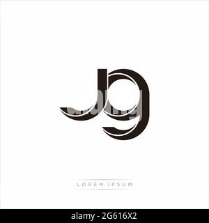 Initial Letter Split Lowercase Modern Monogram linked outline rounded logo isolated on white background Stock Vector