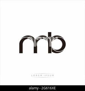 Initial Letter Split Lowercase Modern Monogram linked outline rounded logo isolated on white background Stock Vector