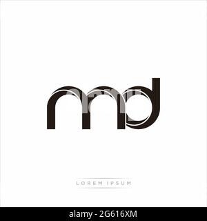 Initial Letter Split Lowercase Modern Monogram linked outline rounded logo isolated on white background Stock Vector