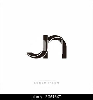 Initial Letter Split Lowercase Modern Monogram linked outline rounded logo isolated on white background Stock Vector