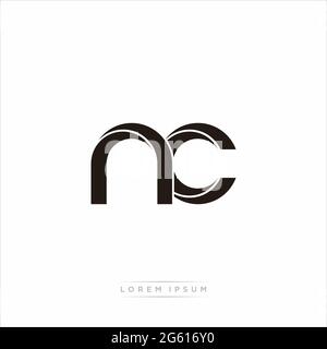 Initial Letter Split Lowercase Modern Monogram linked outline rounded logo isolated on white background Stock Vector