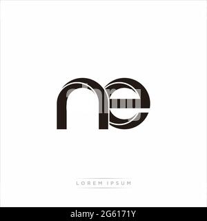 Initial Letter Split Lowercase Modern Monogram linked outline rounded logo isolated on white background Stock Vector