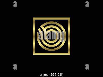 Golden Capital Lines Letter O. Creative Line Letters Design, Graphic Alphabet Symbol For Logo, Poster, Invitation. Vector Stock Vector