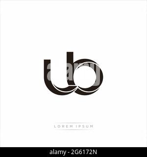 Initial Letter Split Lowercase Modern Monogram linked outline rounded logo isolated on white background Stock Vector