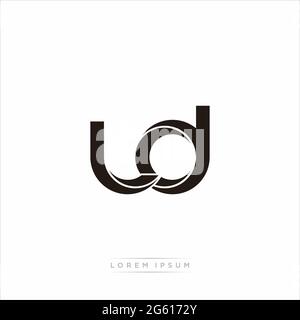 Initial Letter Split Lowercase Modern Monogram linked outline rounded logo isolated on white background Stock Vector