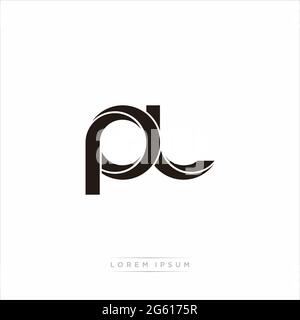 Initial Letter Split Lowercase Modern Monogram linked outline rounded logo isolated on white background Stock Vector