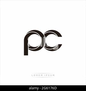 Initial Letter Split Lowercase Modern Monogram linked outline rounded logo isolated on white background Stock Vector