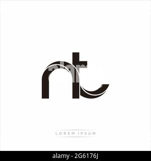 Initial Letter Split Lowercase Modern Monogram linked outline rounded logo isolated on white background Stock Vector