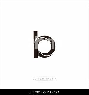 Initial Letter Split Lowercase Modern Monogram linked outline rounded logo isolated on white background Stock Vector