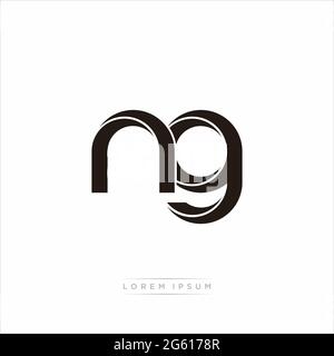 Initial Letter Split Lowercase Modern Monogram linked outline rounded logo isolated on white background Stock Vector
