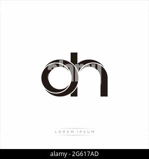 Initial Letter Split Lowercase Modern Monogram linked outline rounded logo isolated on white background Stock Vector