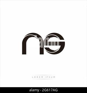 Initial Letter Split Lowercase Modern Monogram linked outline rounded logo isolated on white background Stock Vector