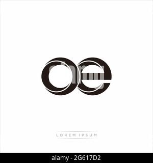 Initial Letter Split Lowercase Modern Monogram linked outline rounded logo isolated on white background Stock Vector