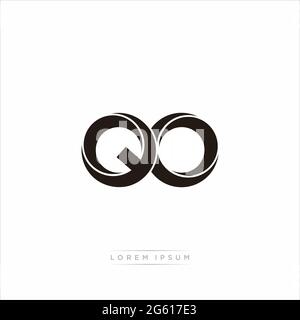 Initial Letter Split Lowercase Modern Monogram linked outline rounded logo isolated on white background Stock Vector