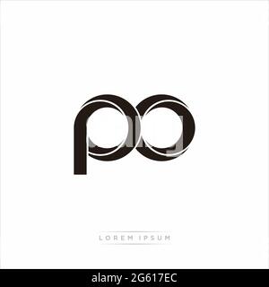 Initial Letter Split Lowercase Modern Monogram linked outline rounded logo isolated on white background Stock Vector