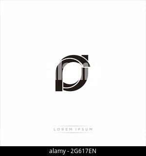 Initial Letter Split Lowercase Modern Monogram linked outline rounded logo isolated on white background Stock Vector