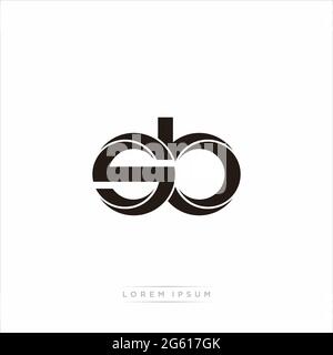 Initial Letter Split Lowercase Modern Monogram linked outline rounded logo isolated on white background Stock Vector