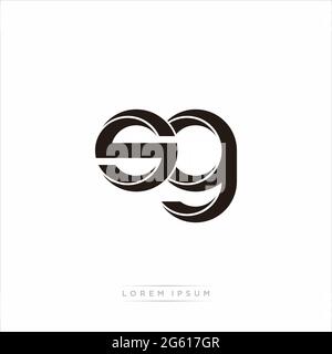 Initial Letter Split Lowercase Modern Monogram linked outline rounded logo isolated on white background Stock Vector