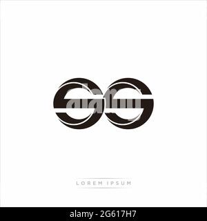 Initial Letter Split Lowercase Modern Monogram linked outline rounded logo isolated on white background Stock Vector