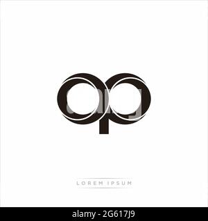 Initial Letter Split Lowercase Modern Monogram linked outline rounded logo isolated on white background Stock Vector