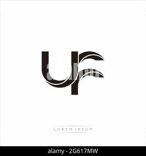 Initial Letter Split Lowercase Modern Monogram linked outline rounded logo isolated on white background Stock Vector