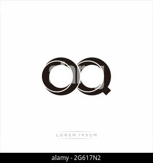 Initial Letter Split Lowercase Modern Monogram linked outline rounded logo isolated on white background Stock Vector