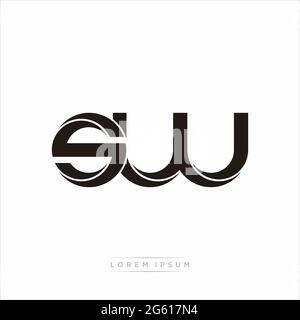 Initial Letter Split Lowercase Modern Monogram linked outline rounded logo isolated on white background Stock Vector