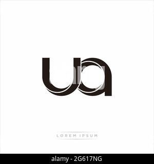 Initial Letter Split Lowercase Modern Monogram linked outline rounded logo isolated on white background Stock Vector