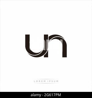 Initial Letter Split Lowercase Modern Monogram linked outline rounded logo isolated on white background Stock Vector