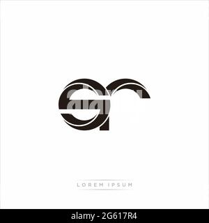 Initial Letter Split Lowercase Modern Monogram linked outline rounded logo isolated on white background Stock Vector