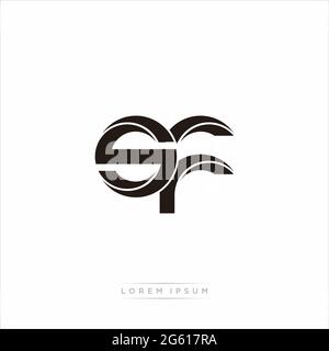 Initial Letter Split Lowercase Modern Monogram linked outline rounded logo isolated on white background Stock Vector