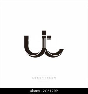 Initial Letter Split Lowercase Modern Monogram linked outline rounded logo isolated on white background Stock Vector
