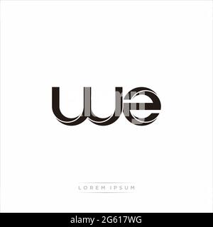 Initial Letter Split Lowercase Modern Monogram linked outline rounded logo isolated on white background Stock Vector