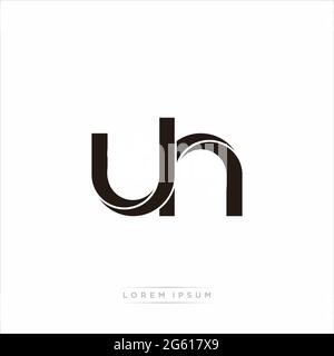 Initial Letter Split Lowercase Modern Monogram linked outline rounded logo isolated on white background Stock Vector